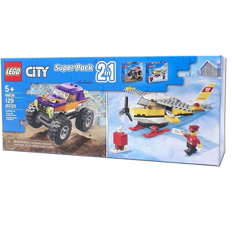 LEGO City Super Pack 2 In 1 Mail Plane & Monster Truck 66636