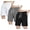 01:Black White Gray, variant on ASUDESIRE 3 Pack Men's Shorts Waffle Textured Casual Shorts with Pockets Drawstring Elastic Waistband