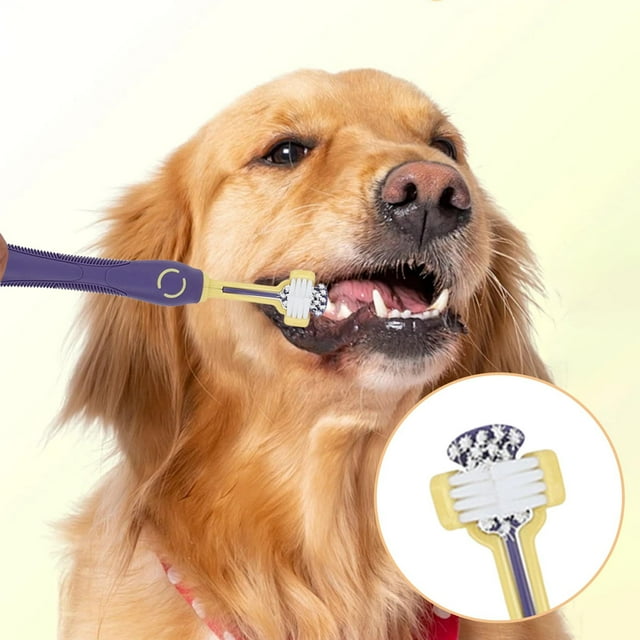 Pet Toothbrush for Dogs and Cats Triple Head Soft Care Oral Hygiene Kit for Easy Cleaning Non Handle