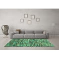 thumbnail image 3 of Ahgly Company Machine Washable Indoor Rectangle Abstract Turquoise Blue Modern Area Rugs, 7' x 9', 3 of 4