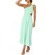 thumbnail image 4 of SAYOO vestidos largos acampanados para mujer 2022, verano sin mangas de un hombro fruncido Color sólido recorte de una pieza SAYOO casual, 4 of 6