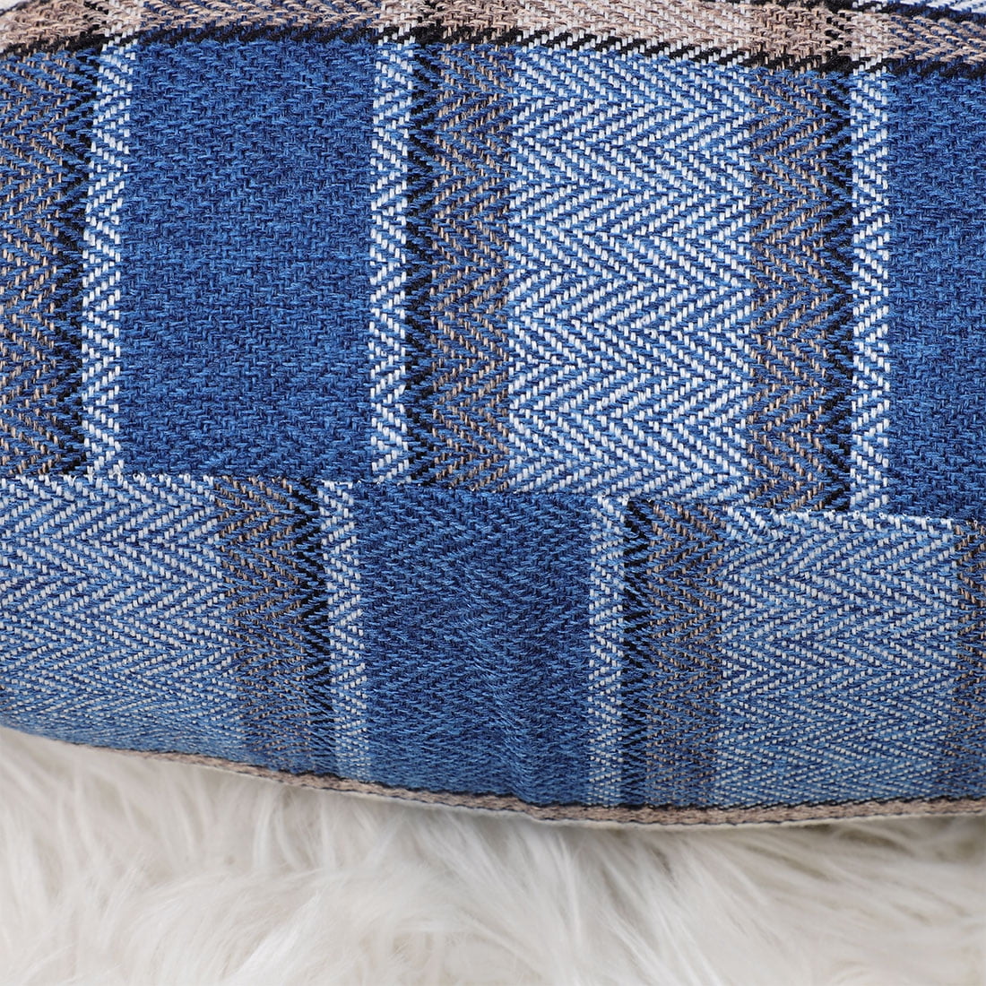 Unique Bargains Soft Plaid Decorative Throw Pillow Cover 18" x 18" #8