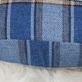 thumbnail image 6 of REGALWOVEN Cotton Linen Throw Pillowcase 18"x18" Plaid Throw Pillow Cover, Blue and Beige, 6 of 7