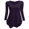 thumbnail image 1 of CHOK Tunique Longue à Manches Longues Col en V pour Femmes Robe T-Shirt, 1 of 4