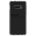 thumbnail image 1 of DistinctInk Clear Shockproof Hybrid Case for Samsung Galaxy S10e (5.8" Screen) - TPU Bumper Acrylic Back Tempered Glass Screen Protector - Travel - Thing to buy that makes you richer, 1 of 2