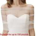 thumbnail image 5 of Breathable Bridal Shoulder Wrap Comfortable Chest Shawl with/without Pearls, 5 of 11