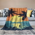 thumbnail image 2 of Nawypu Japanese Samurai Palm Tree Vaporwave Blanket Flannel Blankets Super Soft Plush Furry Blanket for Bedding Couch and Plush House Warming Decor Gift Idea, 2 of 6