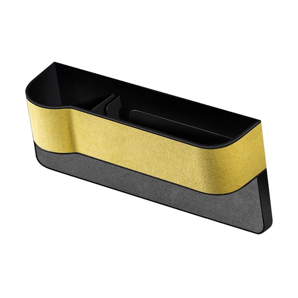 Organizador de espacio para asientos de coche, consola delantera, compartimento para guardar tarjetas, color amarillo Lado del conductor amarillo
