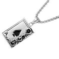 thumbnail image 4 of 1 collar de acero inoxidable para hombre con diseño de reina de espadas., 4 of 5