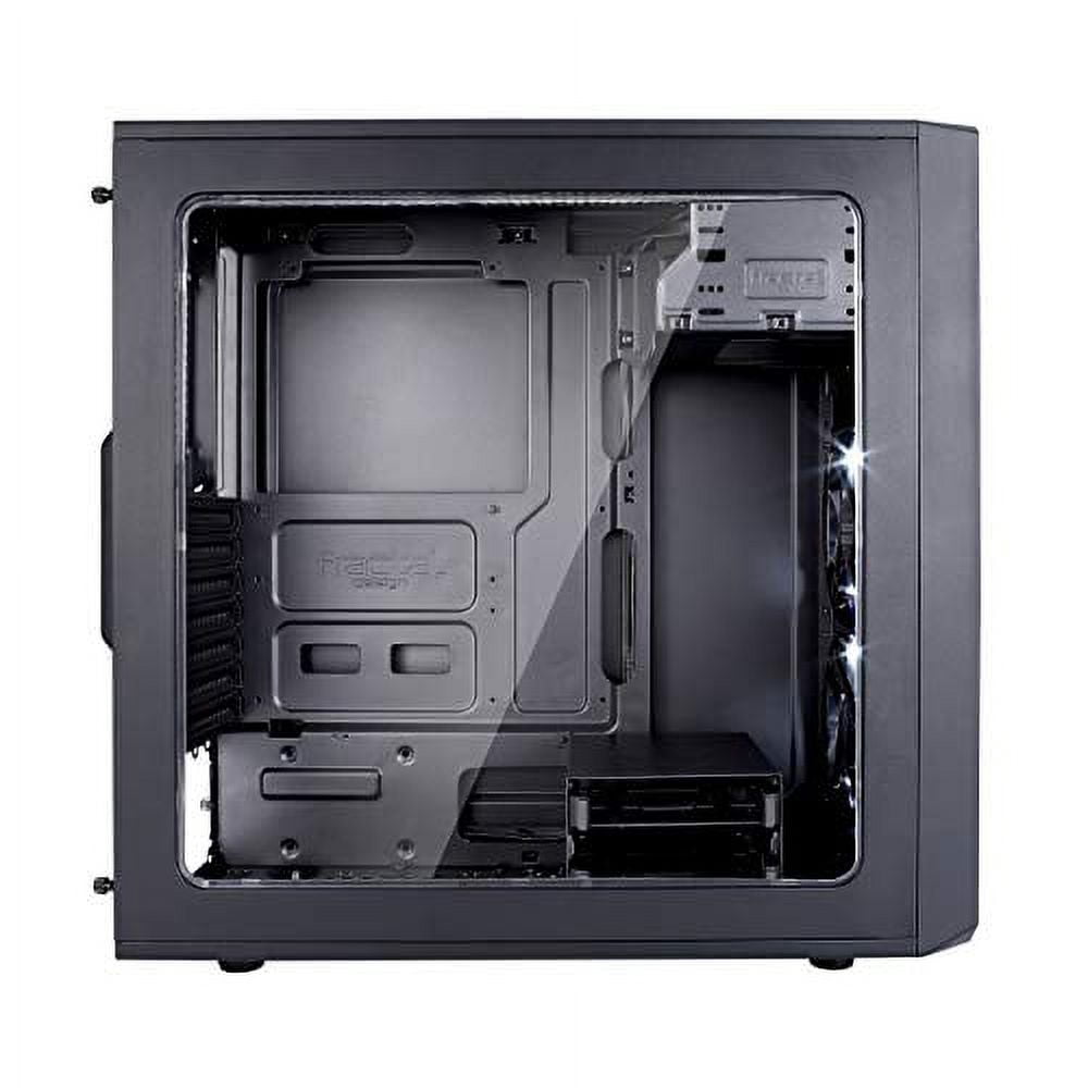 Fractal Design FD-CA-Focus-BK-W Focus G - Mid Tower Computer Case - ATX - High Airflow - 2X Silent ll Series 120mm White LED Fans Included - USB 3.0 - Window Side Panel - Black