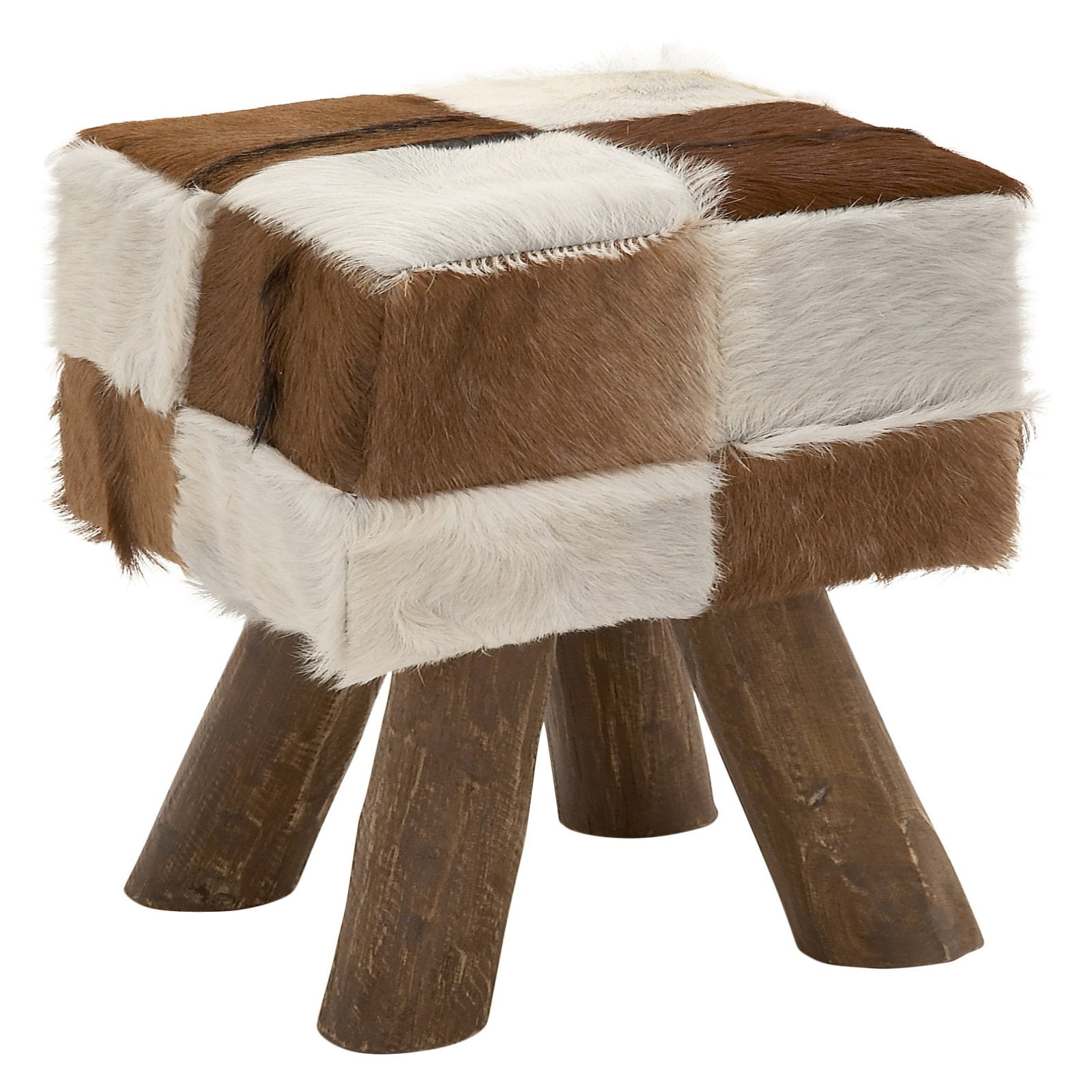 Distinctive Wood Square Brown Foot Stool