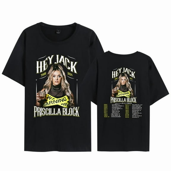 Leveorch Priscilla Block 2025 Tour Merch T-shirt Casual Streetwear Fashion Printed Summer Tops Tee