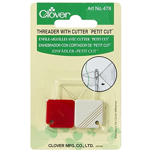 Clover Petite Needle Threader W/Cutter-2/Pkg