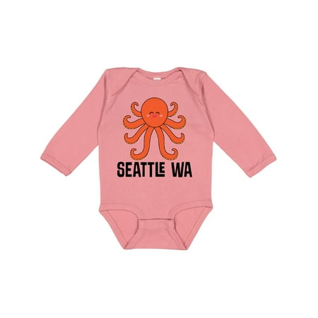 

Inktastic Seattle Octopus Washington Vacation Gift Baby Boy or Baby Girl Long Sleeve Bodysuit