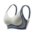 thumbnail image 2 of Blczomt Bras for Women Plus Size Comfort No Underwire Full Coverage Bralettes Blue Everyday Bras, 2 of 6