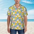 thumbnail image 4 of Lsque Colorful Duck pattern Hawaiian Shirt for Men, Unisex Summer Beach Casual Short Sleeve Button Down Shirts-Small, 4 of 9