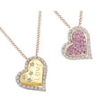 thumbnail image 2 of AFFY Simulated Pink Sapphire & White Natural Diamond Accents Heart Pendant Necklace In 14k Rose Gold, 2 of 2