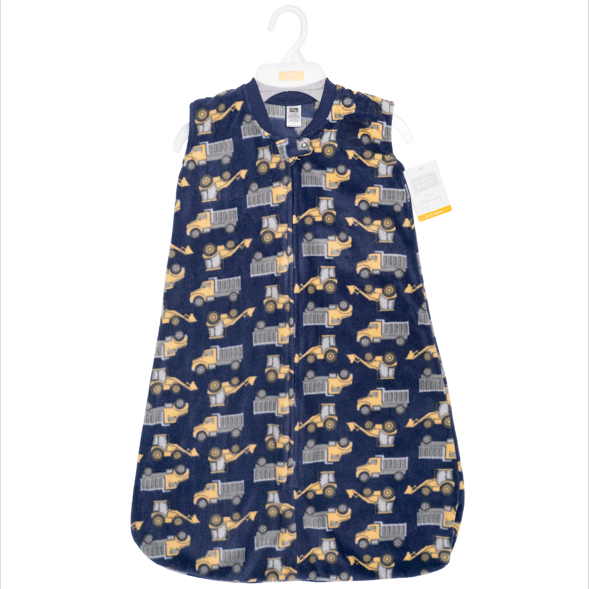 Hudson Baby Infant Boys Fleece Sleeping Bag, Sack, Blanket, Construction Trucks, 6-12 Months