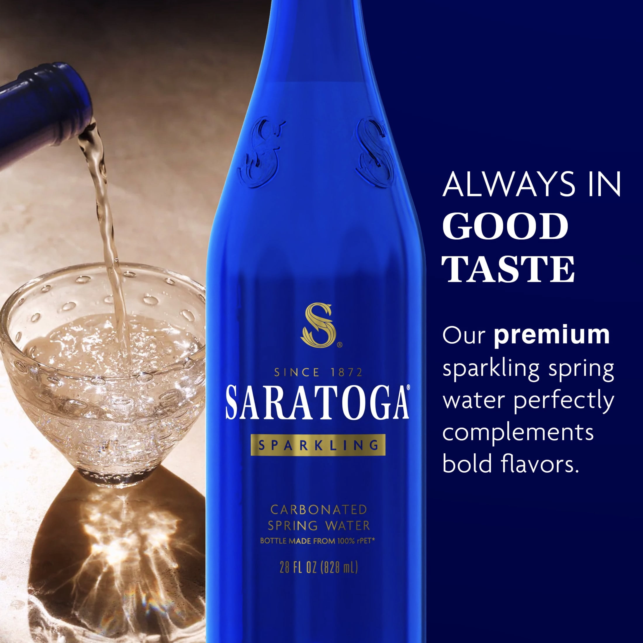 Saratoga Sparkling Spring Water, 28 Fl Oz, 12-Pack Plastic Bottles