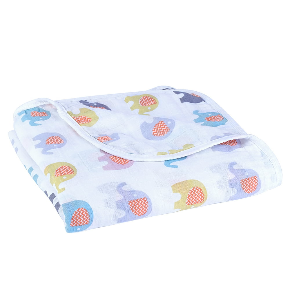 Baby Cotton Swaddle Blankets 4 Layer Soft & Breathable Receiving Blanket,44" x 44" Walmart