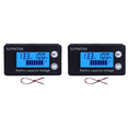 thumbnail image 1 of Indicador capacidad la batería DC 8-100V LCD Medidor voltaje digital (temperatura alarma) Azul, 1 of 5