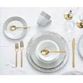thumbnail image 1 of Ensemble de service de table Taupe Band de Safdie & Co., 1 of 2
