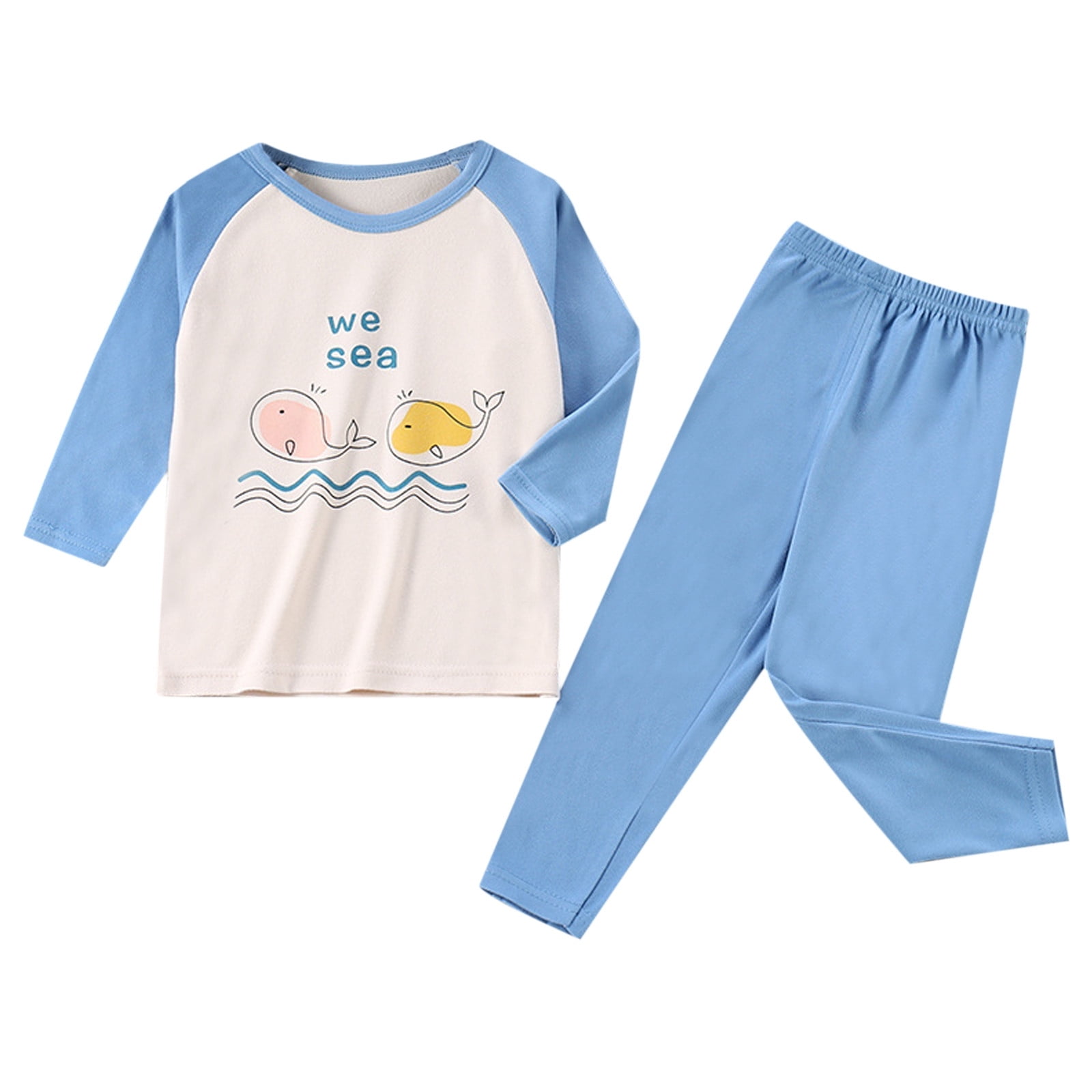 NIJNFCLOTH Girls Sleepwear Boys Thermal Underwear Girls Homewear Base Pajamas Children s Clothing Kids Pajamas Girls Size 5 6 Years
