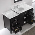 thumbnail image 5 of Caroline Parkway 57" Single Bath Vanity in Gray with White Marble Top and Round Sink with Brushed Nickel Faucet with Matching Mirror, 5 of 8