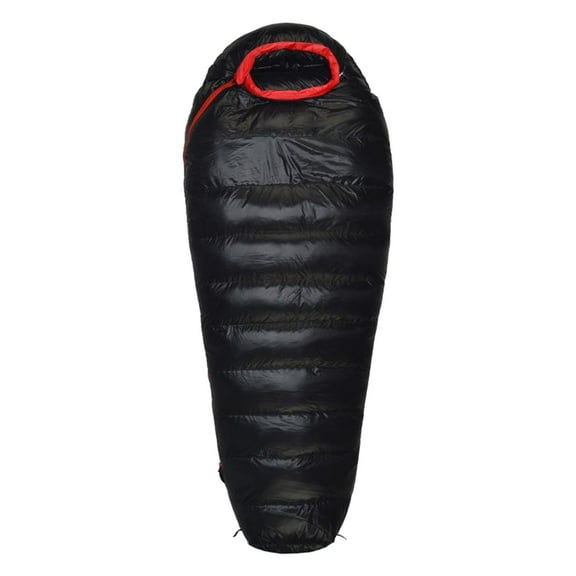 Duck Down Sleeping Bag 0-15℃ (32-59F), -15-0℃ (5-32F) for Backpacking Compact Lightweight Mummy Sleep Bag for Backpack, Camp Tent 00g Black 400g