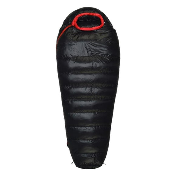 Lipstore Single Duck Down Sleeping Bag Warm Mummy Sleep Bag for Camping Black -15-0â(1000g)