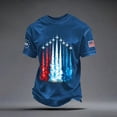 thumbnail image 4 of 250 Anniversary Patriotic Graphic T Shirt Print Short Sleeve Independence Day Veterans Mens Graphic Tees Blue S, 4 of 4