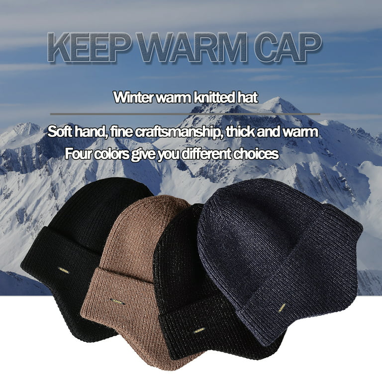 Viworld Men Women Winter Warm Hat Knitted Beanie Ear Flaps Earmuff Skull  Cap Hat for Outdoor Ski Hiking (Beige)