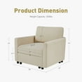 thumbnail image 5 of GIANNA 1-Seat Convertible Sectional Sofa Couch with Storage, Modern Sleeper Sofa with Extra Deep Seat Cushions, Soft Fabric, Compact Design for Small Spaces, Beige, 5 of 8