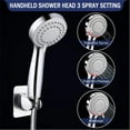 thumbnail image 3 of AQwzh High Pressure Rainfall Shower Head/Handheld Combo, Luxury Modern Chrome Plated with 60'' Hose Anti-leak with Holder, 3 of 7