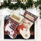 thumbnail image 4 of leyfeng Medias navideñas, medias navideñas, estilo a cuadros de arpillera con medias de reno copo de nieve, bolsa de dulces, medias navideñas, 4 of 8
