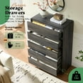 thumbnail image 4 of VanAcc 5 Drawer Dresser for Bedroom, 48" Tall Modern Chest of Storage Drawers with Anti-Tip Kit, Wood Cabinet Organizer, Easy Assembly, Black, 4 of 9