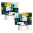 thumbnail image 2 of Vsdgher Abstract Brushstrokes Green Blue Rectangular Acrylic Night Light Acrylic Sleep Night Light Friend Gifts for Birthday Gifts for Women Teens Boys Girls, 2 of 9