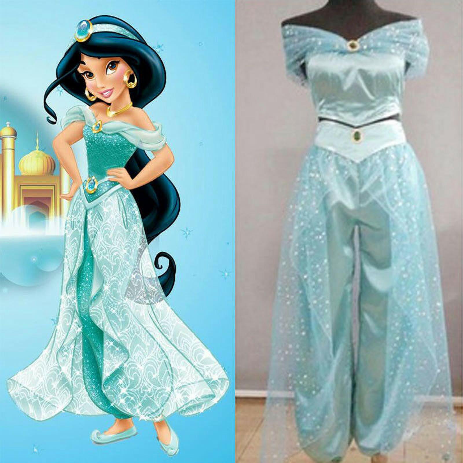 QILINXUAN Women Aladdin Jasmine Princess Costumes Fancy Sequin Suit ...
