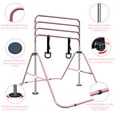 thumbnail image 3 of EUROCO Folding Gymnastics Bars for Kids, Height Adjustable Junior Training Bar, Horizontal Training Bars with Bear Rings, 3 of 7