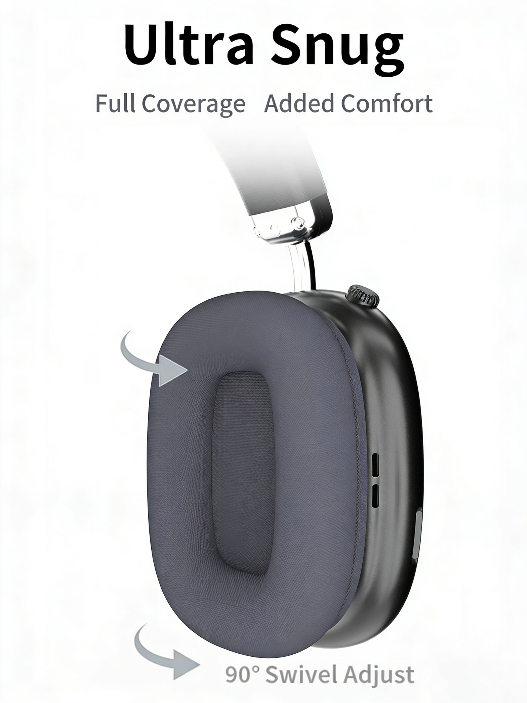LC-dolida Wireless Over Ear Bluetooth Headphones with LED Display & Dual Connectivity, 30H Playtime, 5.4 Bluetooth, Comfort Fit for Travel/Gaming/Home (Blue)