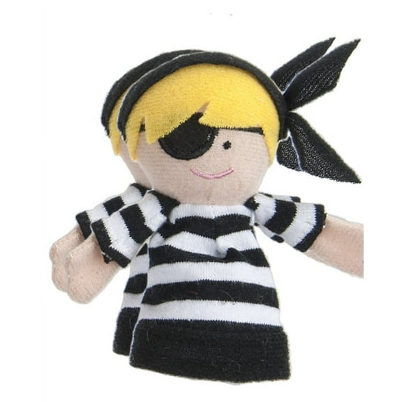 Black and White Striped Pirate Finger Puppet - By Ganz