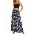 thumbnail image 5 of Women'S Flowy Maxi Skirt Summer Pleated High Waisted Casual Long Skirts with Pockets Kapok Flower S, 5 of 8