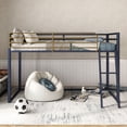 thumbnail image 2 of Furniture of America Twin Kids Junior Loft Bed Metal Frame with Guardrails, Blue and Gold Two-Tone Finish, 2 of 8