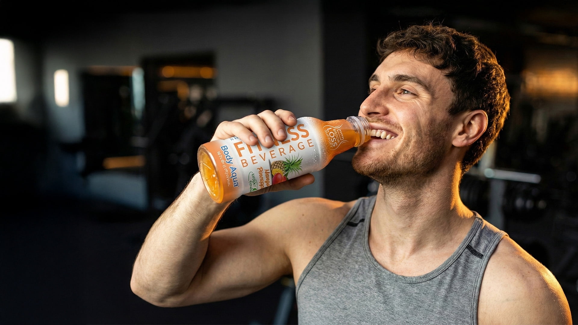 Body Aqua Fitness Beverage Watermelon Peach Mango Pineapple Flavor No Sugar Added Caffeine-Free 12 Pack 16 fl oz