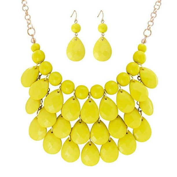 Collar llamativo con forma de burbuja y aretes para mujer Collar llamativo con forma de burbuja y aretes