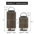 thumbnail image 4 of Outdoor Solar Lanterns Patio Decorative Floor Lights Aluminum Braided Rope Lantern with Handle,2 Pieces Brown, 4 of 7