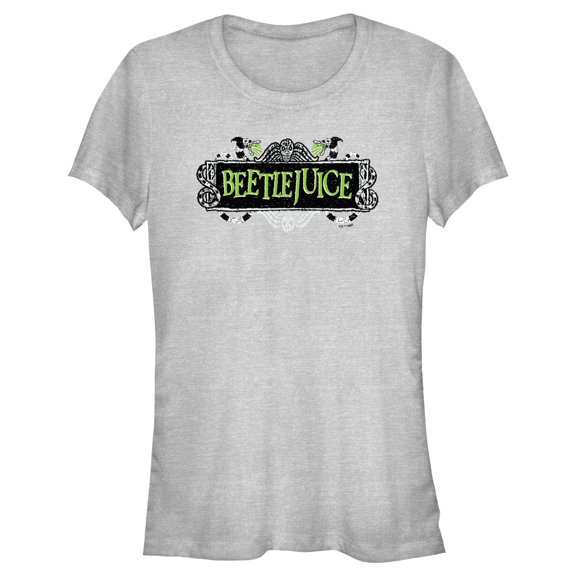 Junior's Beetlejuice Classic Green Logo Graphic T-Shirt