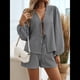 thumbnail image 4 of Conjunto de 2 Piezas para Mujer, Camiseta de Larga con Lazo Delantero, Pantalón Corto y Pijama Deportivo Informal. Negro M, 4 of 10