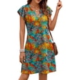 thumbnail image 2 of Fantaslook Summer Dresses for Women Ruffled Sleeve V Neck Dress Casual Floral Sundresses with Pockets, 2 of 9