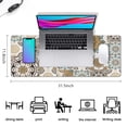thumbnail image 5 of Long Mouse Pads for Desk,Brown Ethnic Floral and Mandala Pattern Desk Mats on Top Of Desks, Desk Mouse Pad Extra Large with 3mm Non-Slip Base and Stitched Edge for Gaming,Office,Work,Home 31.5"x11.8", 5 of 6